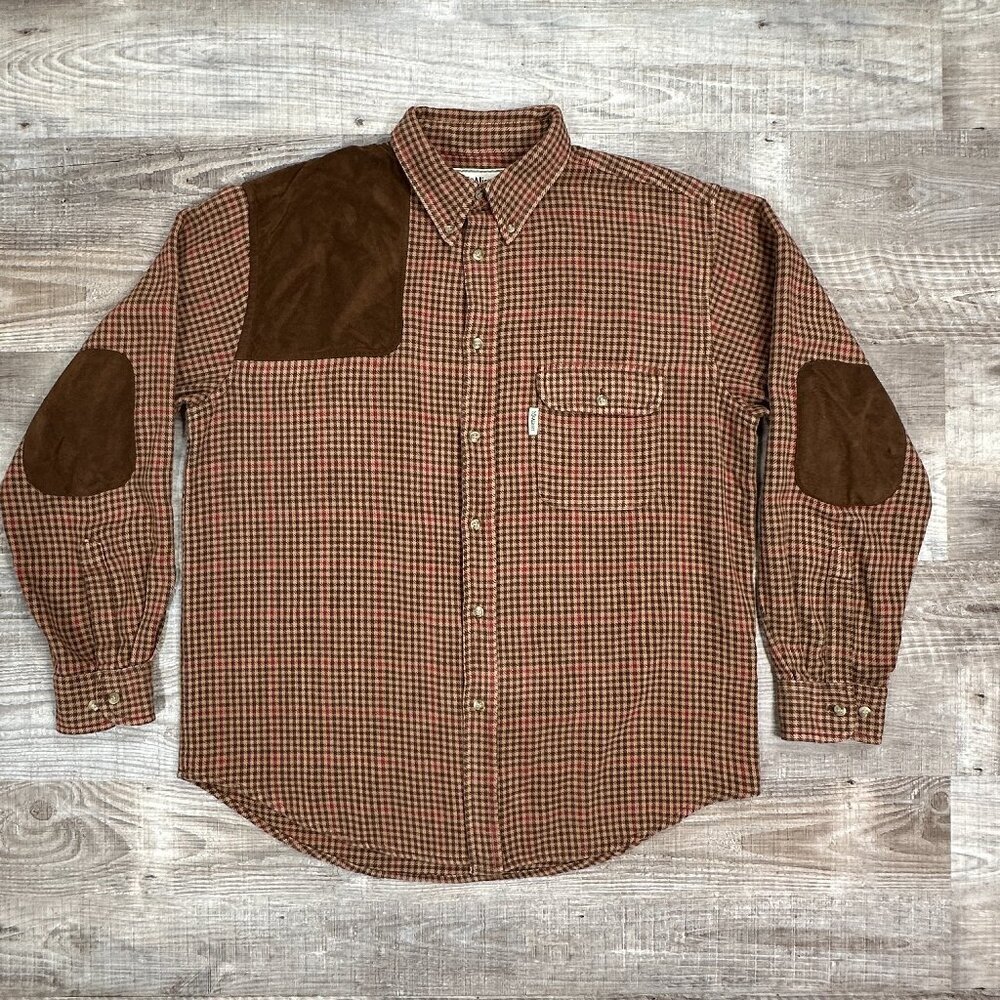 Vintage McAlister Countrysport Shirt Men’s Large Button Down Suede Elbow Patch